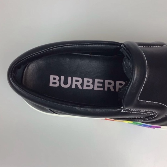 Burberry Thompson Leather Slip On Sneakers, Size 38.5 - Picture 3 of 7
